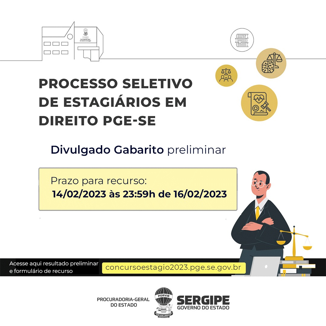 Divulgado Resultado Preliminar da Prova de seleção de Estágio da PGE