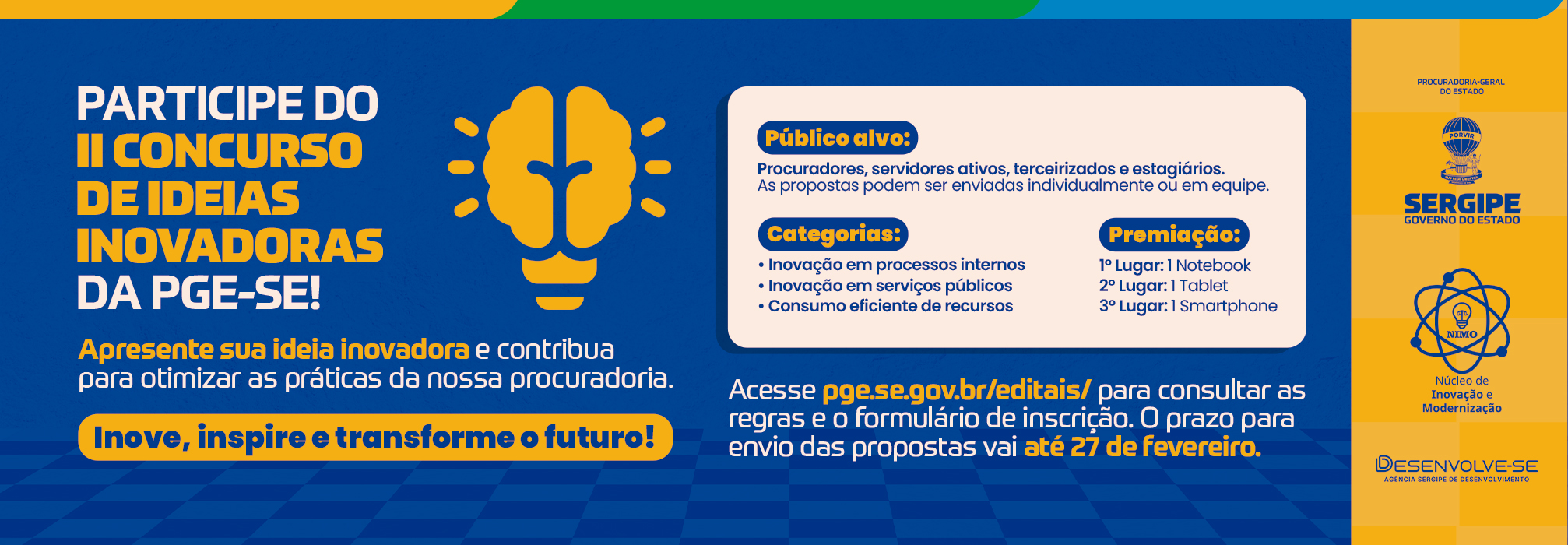 PGE-SE abre inscrições para o II Concurso de Ideias Inovadoras